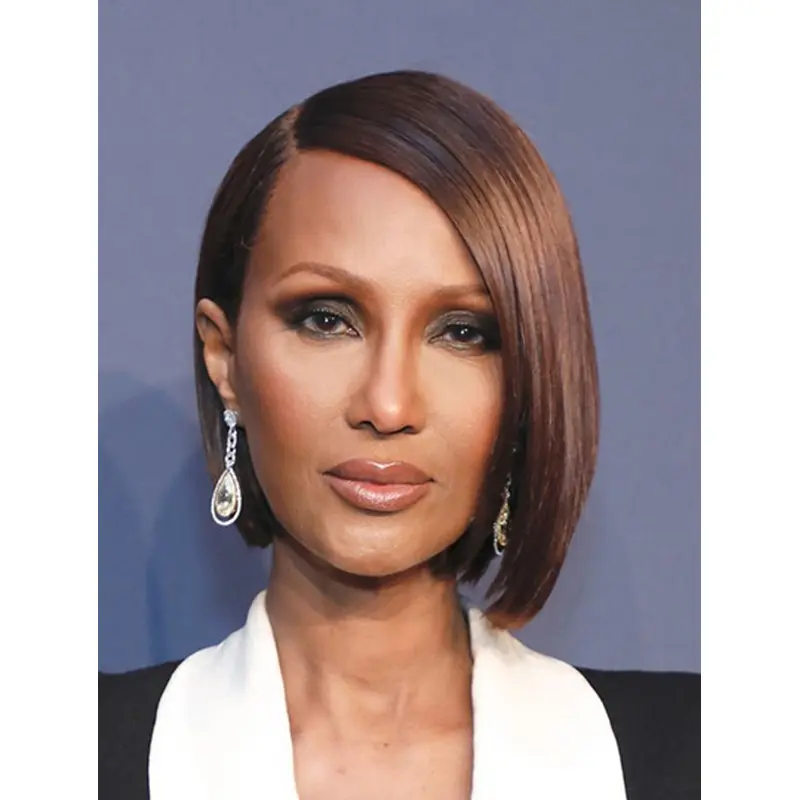 Straight Auburn Lace Front Chin Length Bobs Iman Wigs