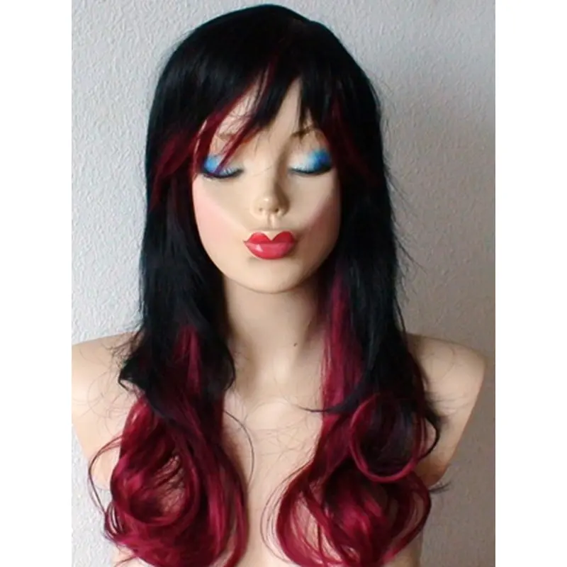 24 Inch wavy Lace Front 100% Remy Hair Ombre Wigs