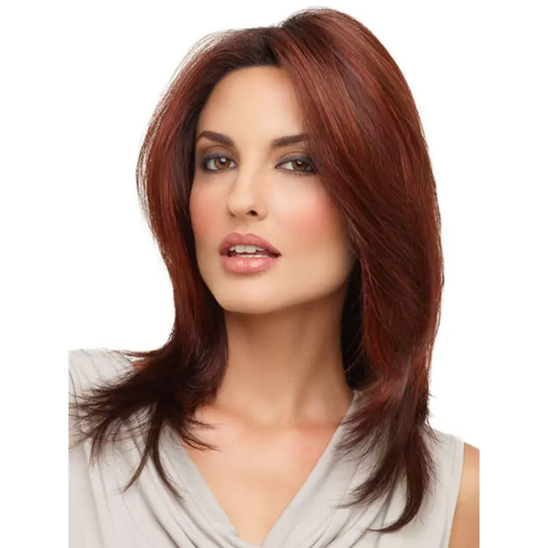 Lace Front Elegant Straight Synthetic Medium Wigs