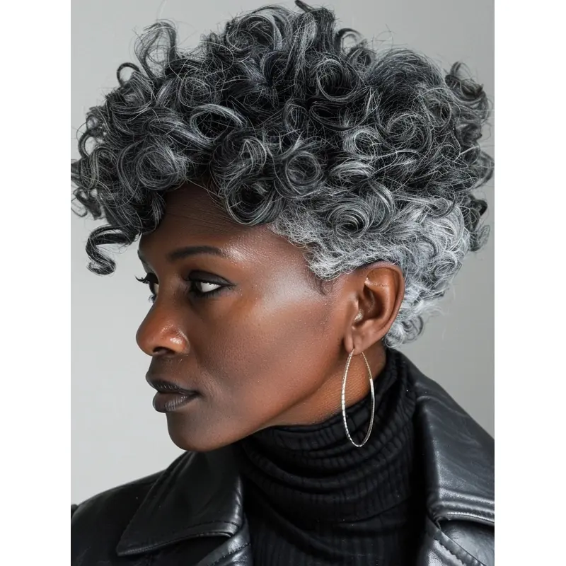 Petite Wigs For African American 6" Boycuts Curly Wigs