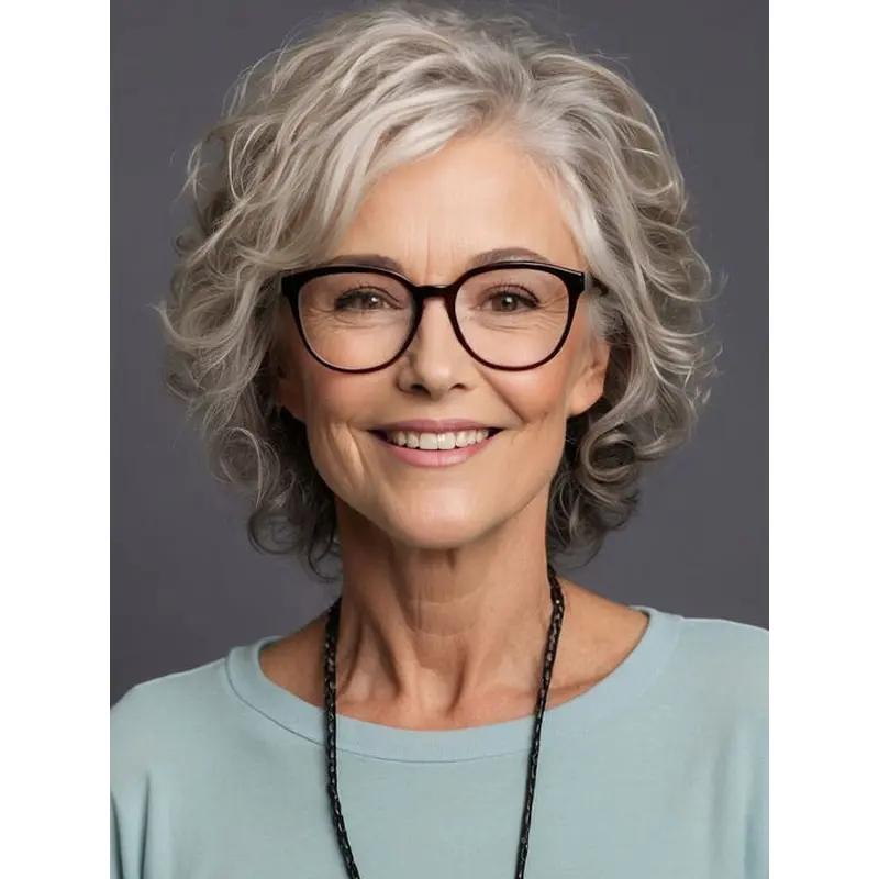 Grey Bob Wigs Remy Human Hair Lace Front 10" Wigs