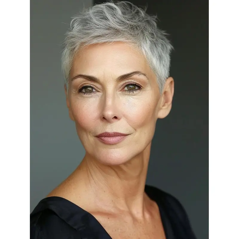 Grey Hair Wigs Short Monofilament 4" Straight Wigs