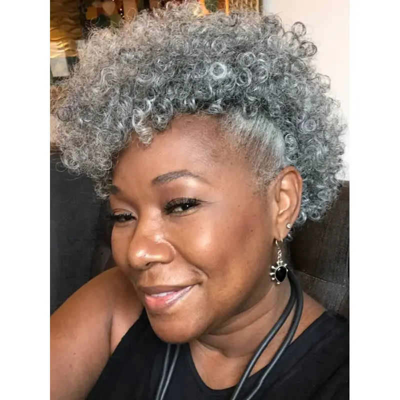 Natural African American Wigs 6" Kinky Synthetic Wigs