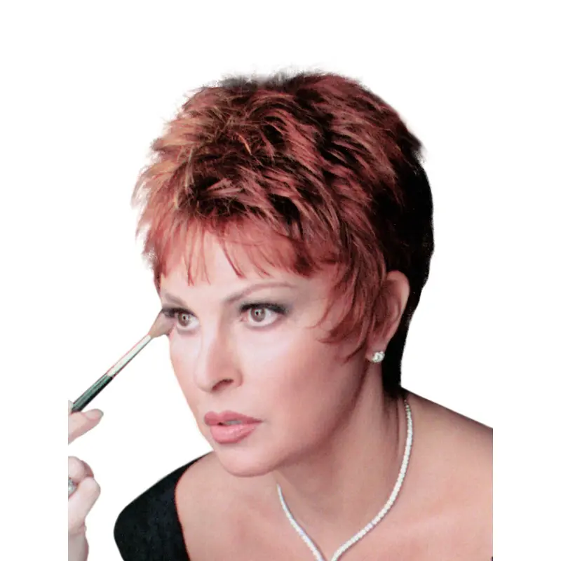 Stylish Red Straight Cropped Monofilament Wigs