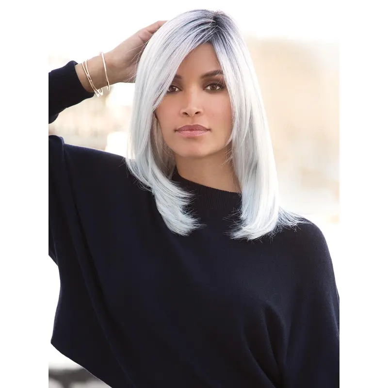 With Bangs White Wigs 100% Handtied Synthetic