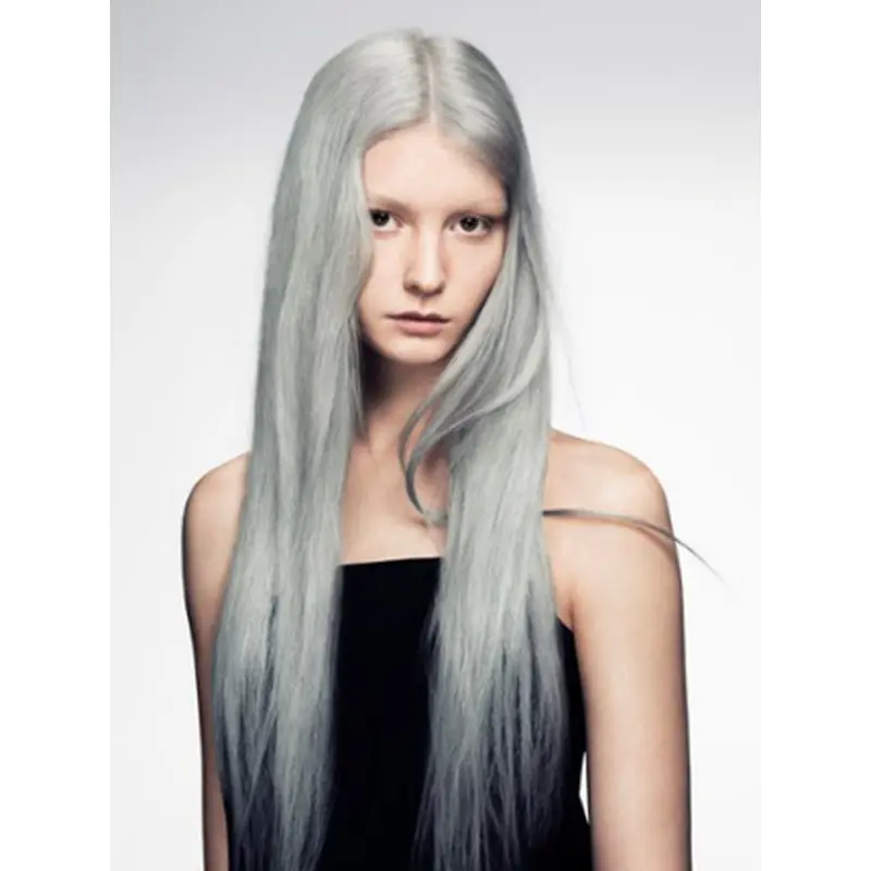 Young Fashion 24 Inches Grey Straight Lace Front Wigs