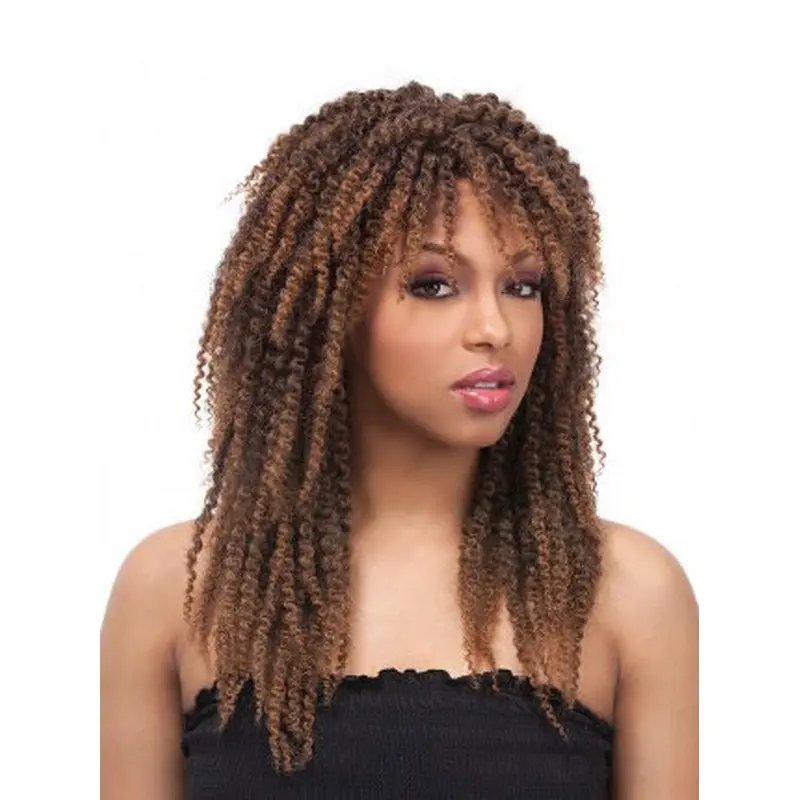 Popular Brown Curly Long African American Wigs
