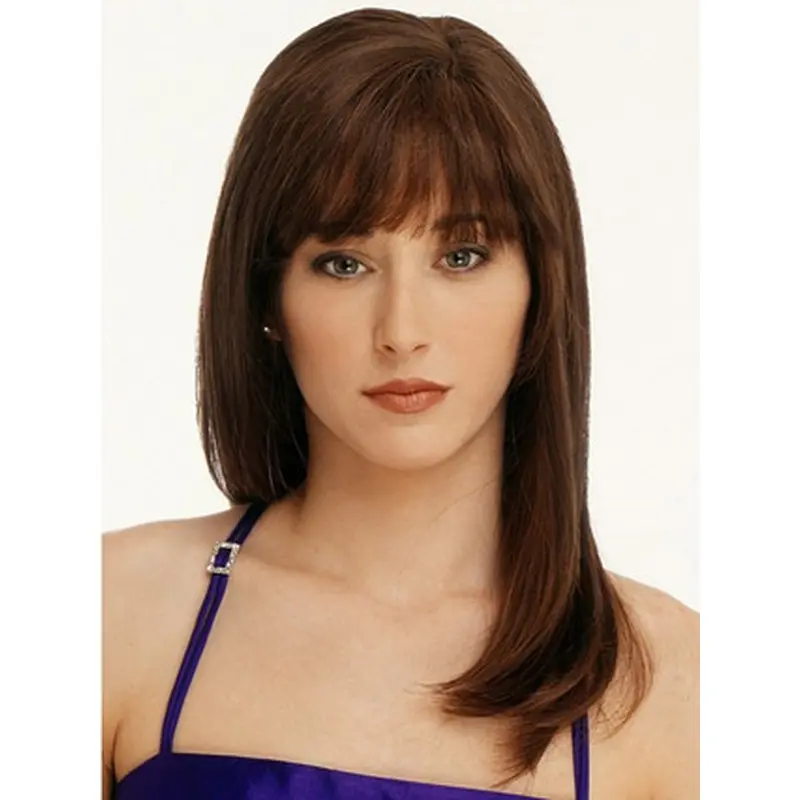 Preferential Auburn Straight Remy Human Hair Long Wigs