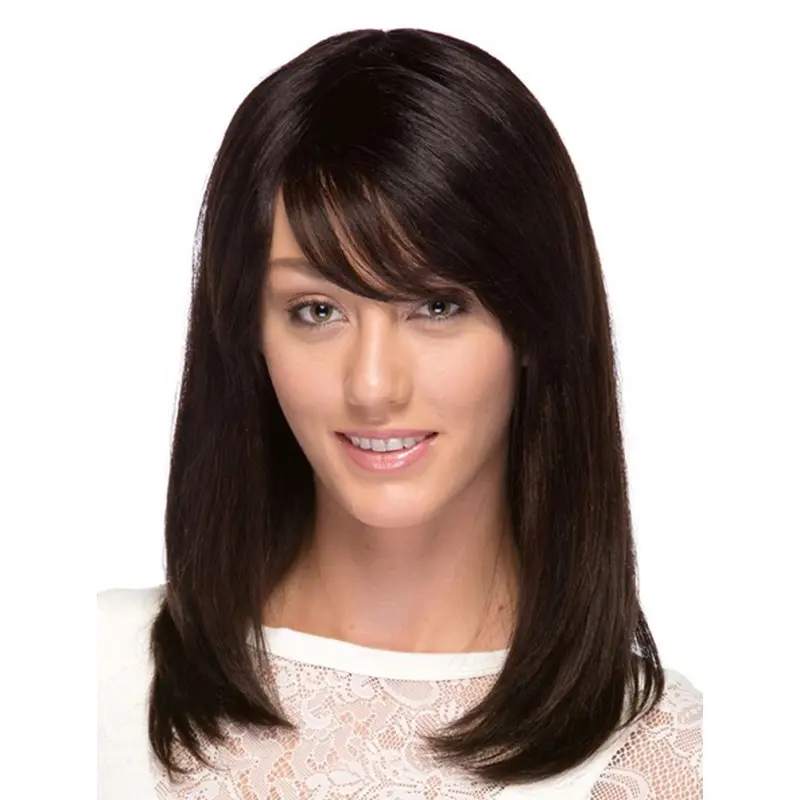 Suitable Brown Straight Long Human Hair Wigs