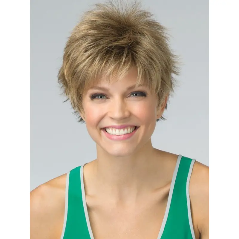 Top Blonde Straight Cropped Synthetic Wigs