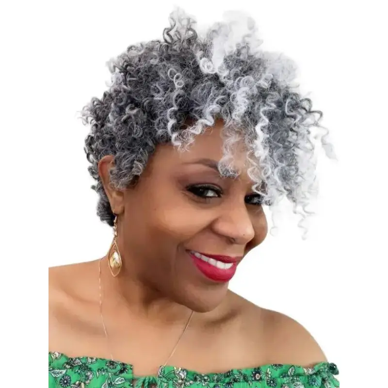 Wild African Hair Wigs With Bangs Monofilament 8" Wigs