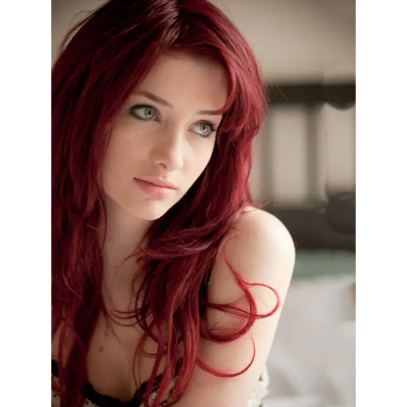 Elegent Dark Red Lace Front Human Wigs