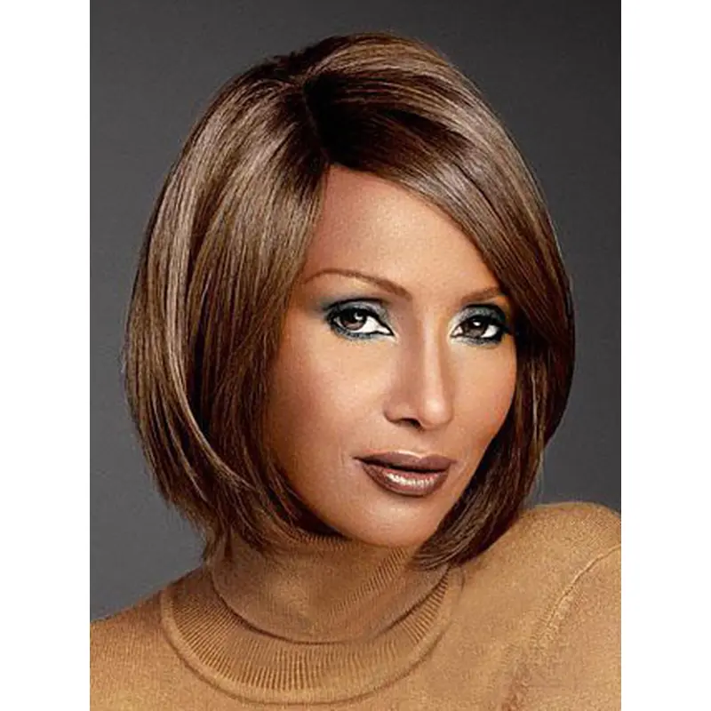 Iman Beautiful Bob Hairstyle Short Straight Lace Front Synthetic Wigs