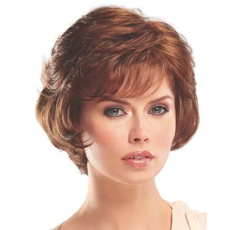 Popular Auburn Wavy Short Classic Wigs