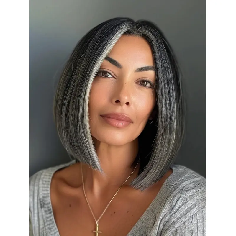 Wigs For Long Face African American 12" Bobs Straight Wigs
