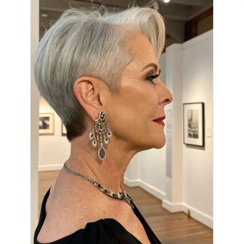 Women'S Short Wigs Grey 6" Layered Straight Monofilament Wigs