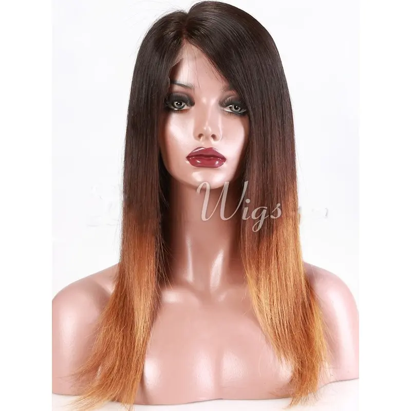 18" Long Straight Ombre Wigs Full Lace Wigs