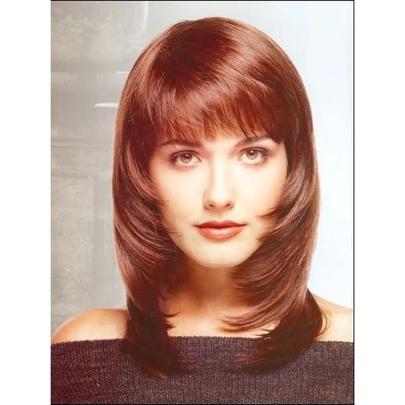 Red Stylish Straight Synthetic Medium Wigs