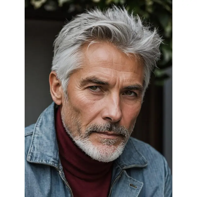 Wigs Mens 4" Synthetic Cropped Lace Front Wigs