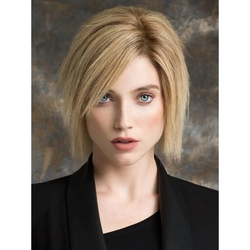 Chin Length 100% Hand-Tied With Bangs Human Hair Wigs