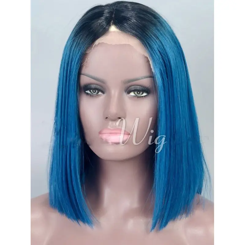 Chin Length Straight Full Lace Wigs Ombre Wigs 14" 
