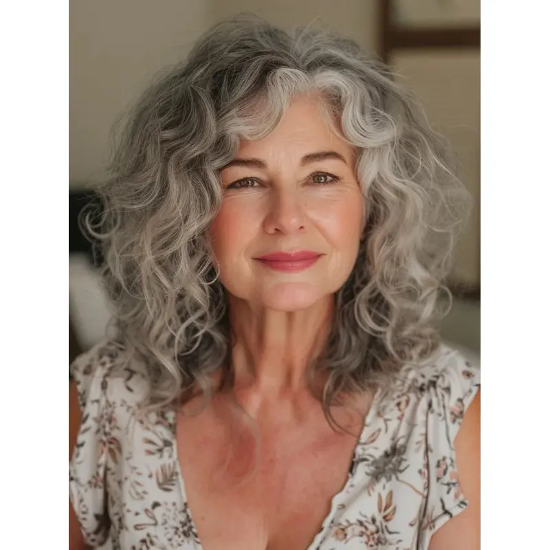 Grey Lacefront Wig 14" Shoulder Length Curly Wigs