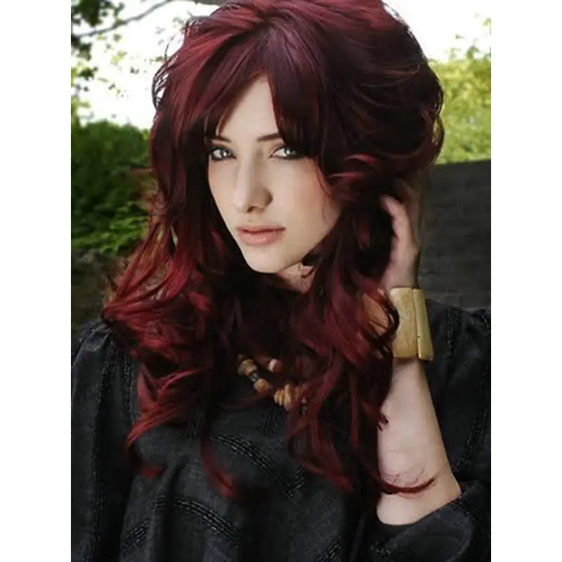 New Arrival Dark Red 18 Inches Wavy Lace Front Wigs