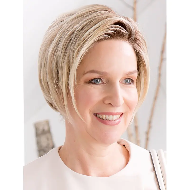 Online 8" Short Straight Blonde Bob Wigs