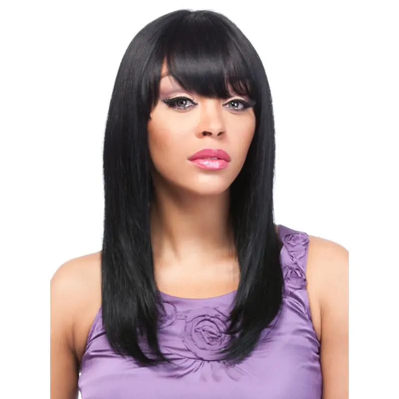 Yaki 18 Inch With Bangs Remy Human Hair Wigs