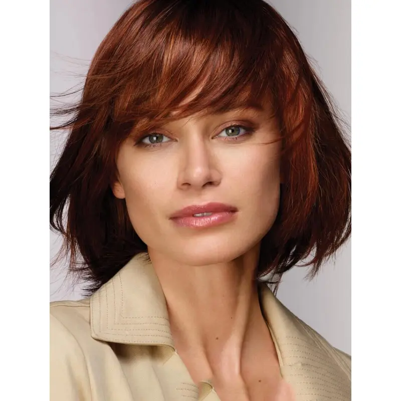 12" Chin Length Auburn Bobs Synthetic Gorgeous Lace Wigs