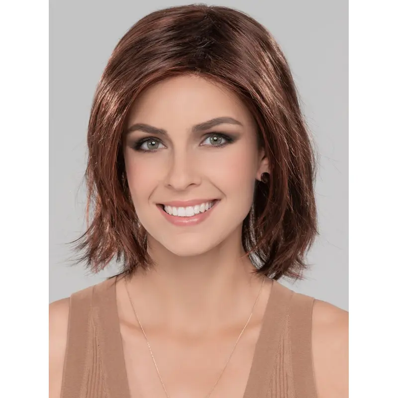 12" Chin Length Auburn Straight Natural Bob Wigs