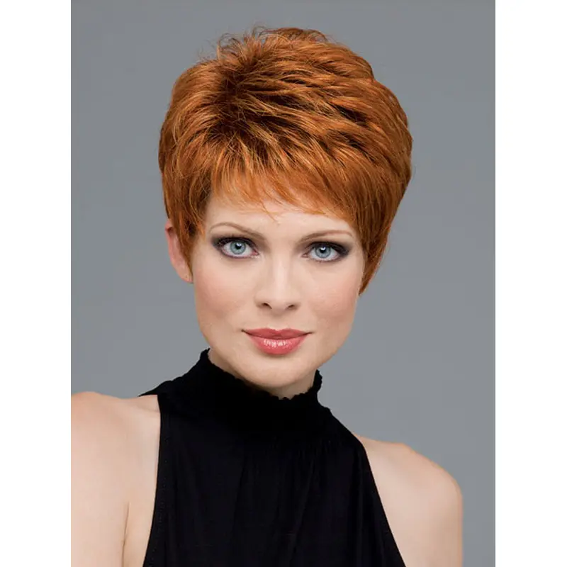 Amazing Monofilament Boycuts Wavy Wigs For Cancer