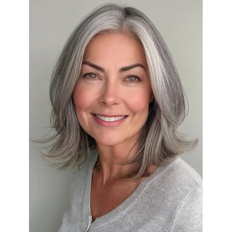 Grey Bob Cuts Wigs Lace Front 12" Wavy Remy Human Hair Wigs