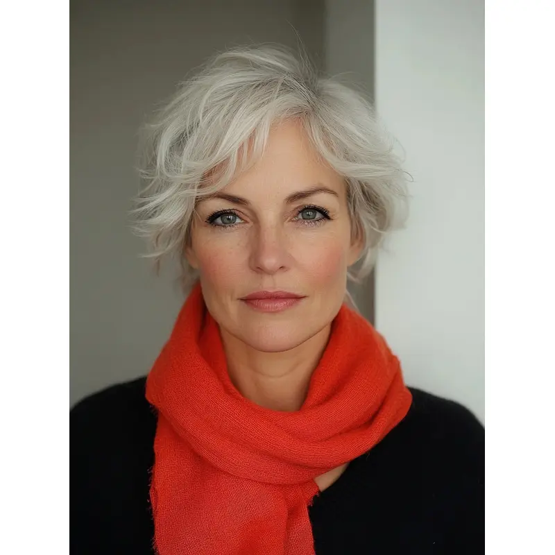 Short Grey Human Hair Wigs Straight Boycuts Lace Front 8" Wigs