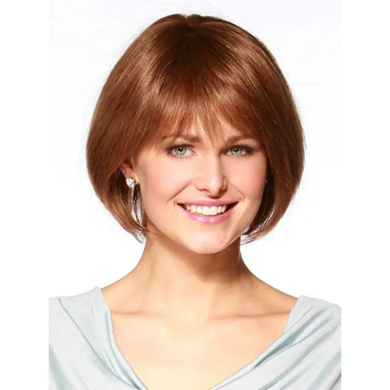 Graceful Monofilament Straight Chin Length Wigs For Cancer