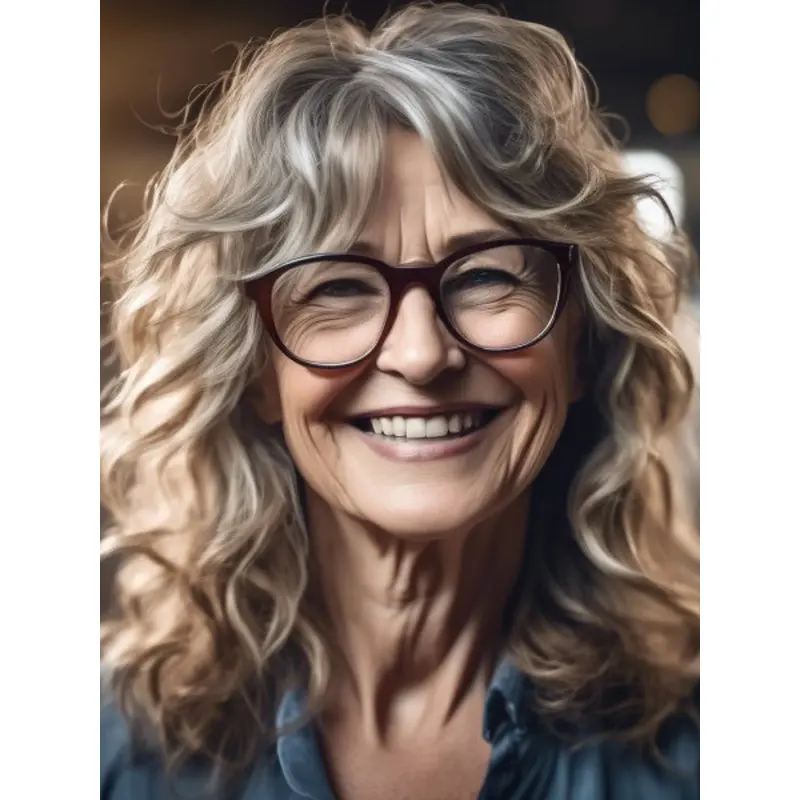 Grey Curly Wig 14" Shoulder Length Remy Human Hair Monofilament Wigs