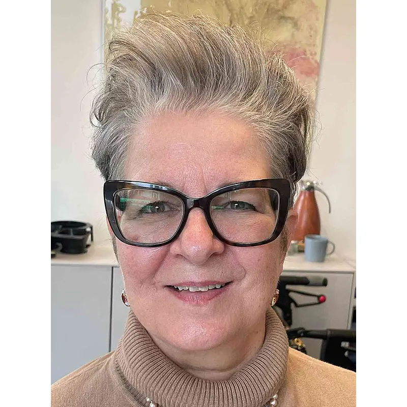 Short Grey Hair Wigs Synthetic Straight Boycuts Wigs