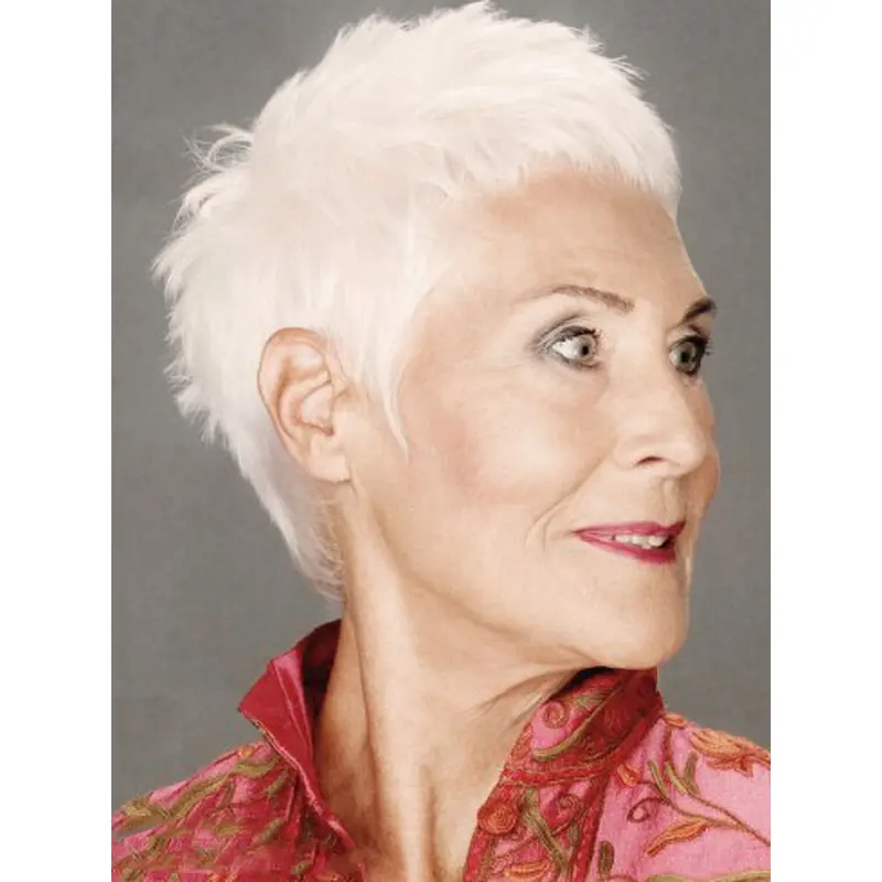 Short Straight Capless Remy Human Hair Mature Women Wigs hfnb118