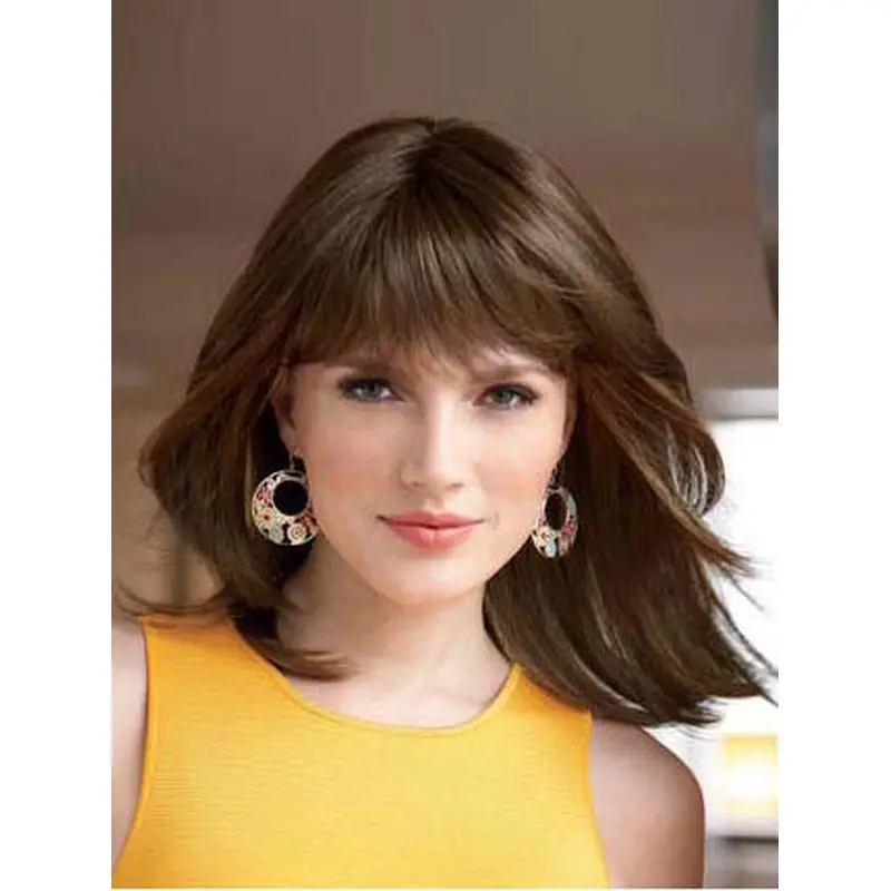 Polite Auburn Lace Front Shoulder Length Wigs