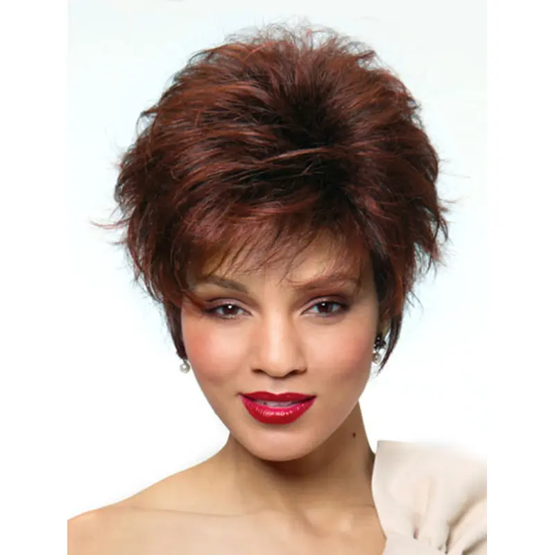 Red Boycuts Straight Short Wigs