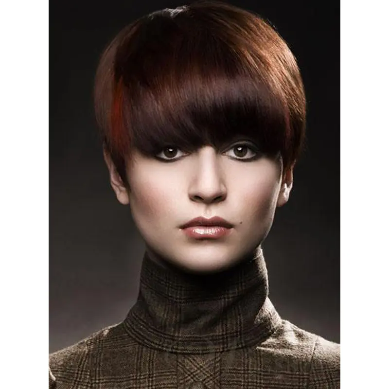 Stylish Auburn Boycuts Straight Short Wigs
