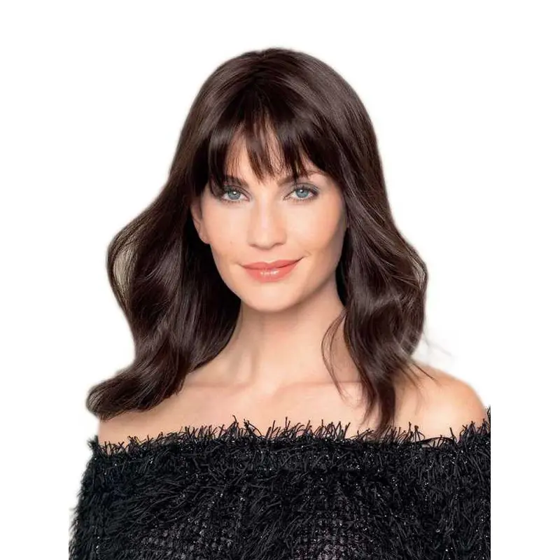 16" Long Wavy Brown Best Hand-Tied Wigs