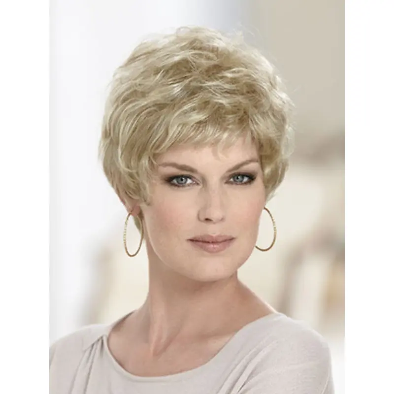 Blonde Wavy Synthetic Great Short Wigs