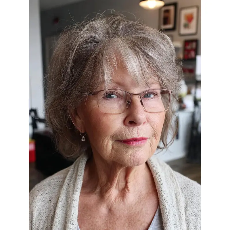 Grey Lace Front Wig 8" Straight Short Synthetic Wigs