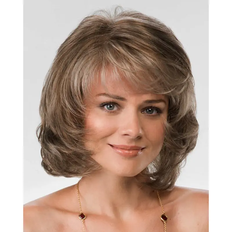 New Brown Wavy Chin Length Synthetic Wigs