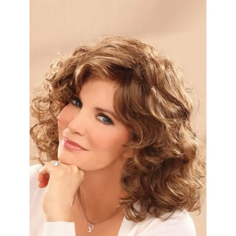 Durable Lace Front Wavy Shoulder Length Classic Wigs