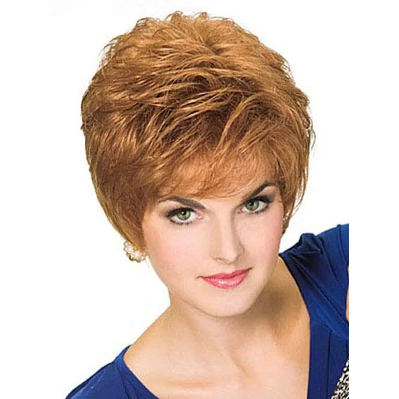 Polite Straight Boycuts Blonde Short Wigs