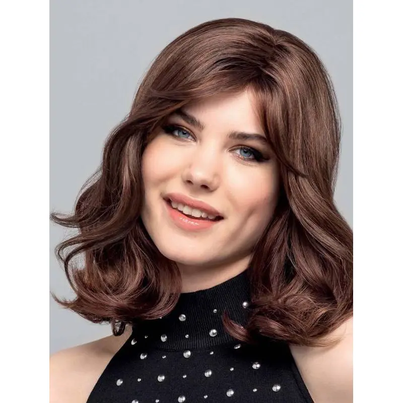 Curly Auburn Monofilament Synthetic 14" Ideal Medium Wigs
