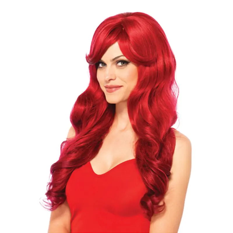 Long Wavy Capless Synthetic Red Wigs