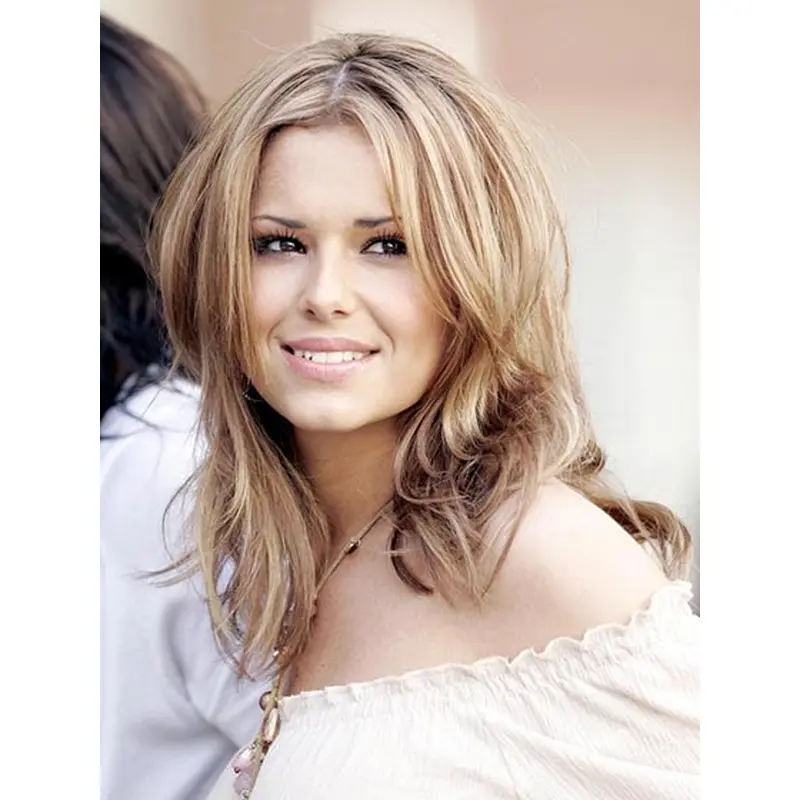 Natural Blonde Straight Shoulder Length Cheryl Cole Wigs